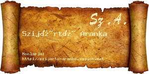 Szijártó Aranka névjegykártya
